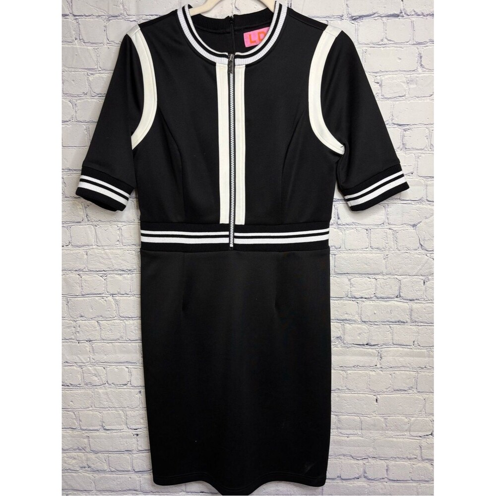 LDT Alex & Michael Toccin Black White Tiffany Sheath Athleisure Sporty Dress 6